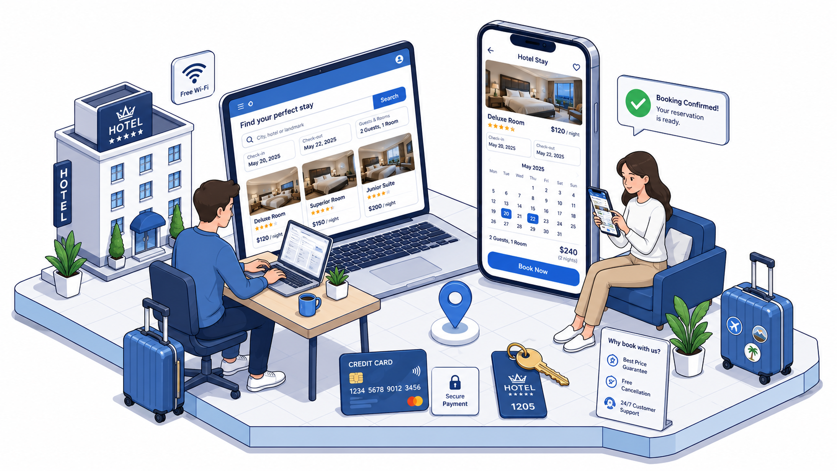 Preview Booking Engine Senti Hotel di website hotel